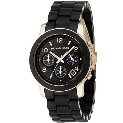 michael kors runway collection brand new watch|Michael Kors black chronograph watch.